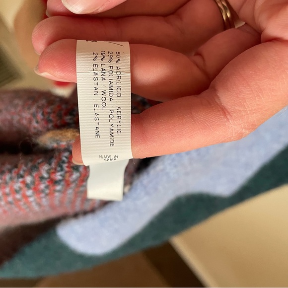 Sita Murt Anthropologie Maxi Length Geo Jacquard Longline Cardigan Sweater 42 - Picture 8 of 15